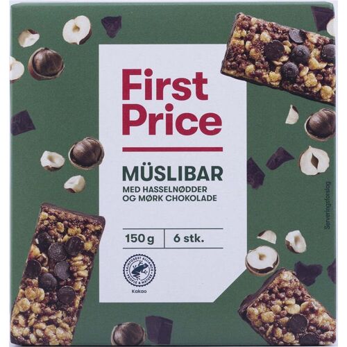 First Price Müsli riegel choko/hassel 6 stück - 150 g