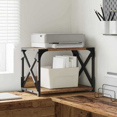 vidaXL Druckerständer Altholz 44 x 26 x 31,5 cm Holzwerkstoff Braun vidaXL Druckerständer Altholz 44 x 26 x 31,5 cm Holzwerkstoff Braun