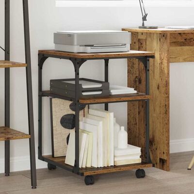 vidaXL Druckerständer Altholz 43 x 48 x 64 cm Holzwerkstoff Braun vidaXL Druckerständer Altholz 43 x 48 x 64 cm Holzwerkstoff Braun