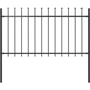 vidaXL Gartenzaun mit Speerspitze Stahl 181 x 100 cm Schwarz Schwarz vidaXL Gartenzaun mit Speerspitze Stahl 181 x 100 cm Schwarz Schwarz