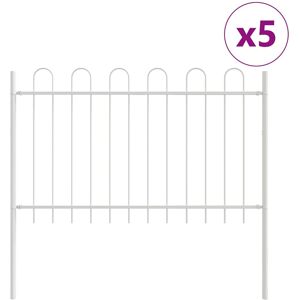 vidaXL Weiße Gartenzäunung 8.5x1 m Stahl - Gartenzaun vidaXL Weiße Gartenzäunung 8.5x1 m Stahl - Gartenzaun