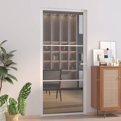 vidaXL Weiße Dunkel Transparente 93x201,5 cm Innentür ESG Glas Aluminium vidaXL Weiße Dunkel Transparente 93x201,5 cm Innentür ESG Glas Aluminium
