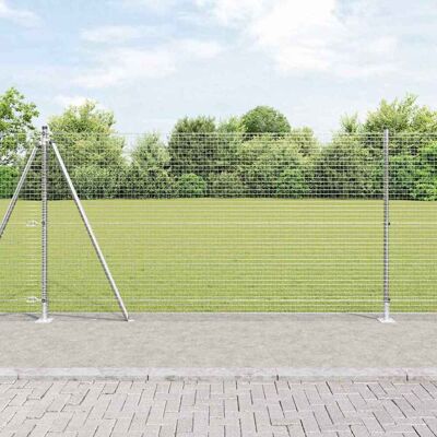 vidaXL Gartenzäunung mit 7 Pfosten - Robust verzinkter Stahl vidaXL Gartenzäunung mit 7 Pfosten - Robust verzinkter Stahl
