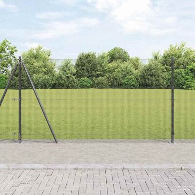 vidaXL Stahlzaun 13 Pfosten mit Halterungen - Zaun vidaXL Stahlzaun 13 Pfosten mit Halterungen - Zaun