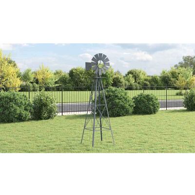 vidaXL Windmühle Grau 84 x 68 x 245 cm Eisen Grau vidaXL Windmühle Grau 84 x 68 x 245 cm Eisen Grau