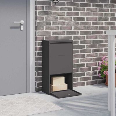 vidaXL Paketdrop-Box mit Speicher Schwarz 44 x 22 x 82 cm Stahl Schwarz vidaXL Paketdrop-Box mit Speicher Schwarz 44 x 22 x 82 cm Stahl Schwarz