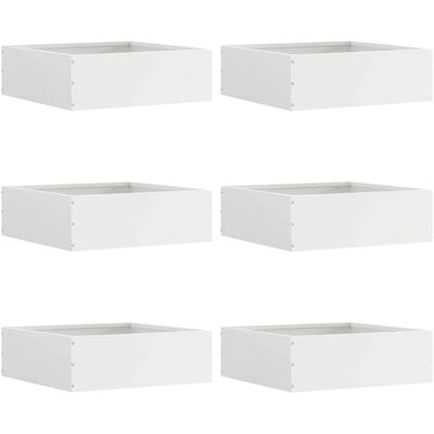 vidaXL Rasenkante 6 stk. 40 x 40 x 13 cm Stahl Weiß Weiß vidaXL Rasenkante 6 stk. 40 x 40 x 13 cm Stahl Weiß Weiß