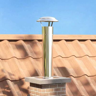 vidaXL Kamin Kopf Erweiterung Silber 24 x 24 x 50 cm Edelstahl Silber vidaXL Kamin Kopf Erweiterung Silber 24 x 24 x 50 cm Edelstahl Silber