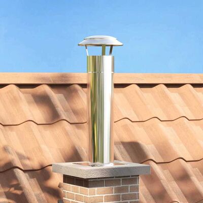 vidaXL Kamin Kopf Erweiterung Silber 26 x 26 x 50 cm Edelstahl Silber vidaXL Kamin Kopf Erweiterung Silber 26 x 26 x 50 cm Edelstahl Silber