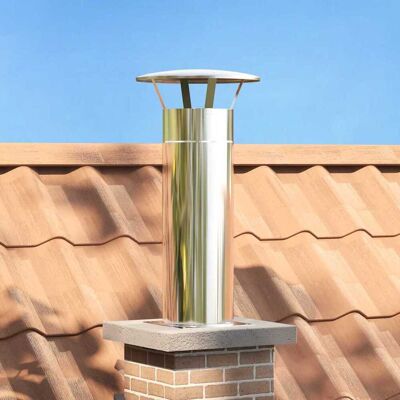 vidaXL Kamin Kopf Erweiterung Silber 25 x 25 x 50 cm Edelstahl Silber vidaXL Kamin Kopf Erweiterung Silber 25 x 25 x 50 cm Edelstahl Silber