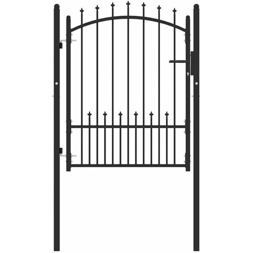 vidaXL Zauntor mit Spitzen mit Schloss Schwarz 100 x 125 cm Schwarz