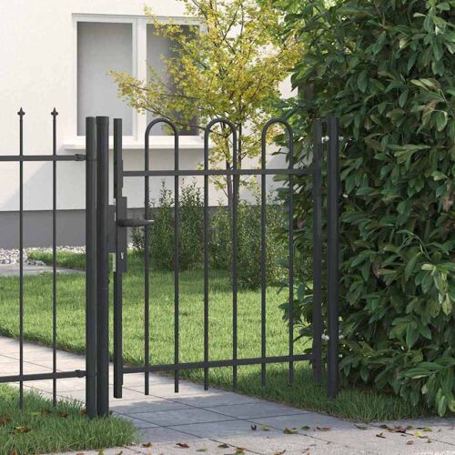 vidaXL Zauntor Grau 100 x 100 cm Pulverbeschichteter Stahl Grau