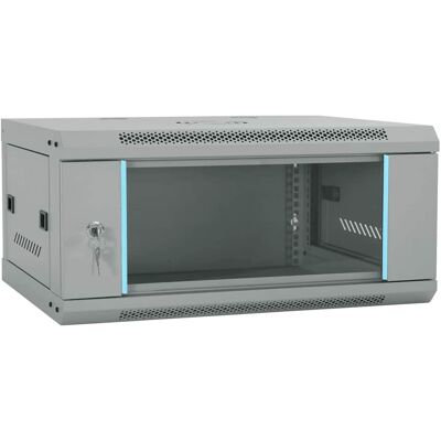 vidaXL Netzwerkschrank mit Speicher Grau 60 x 45 x 28 cm Stahl Grau vidaXL Netzwerkschrank mit Speicher Grau 60 x 45 x 28 cm Stahl Grau