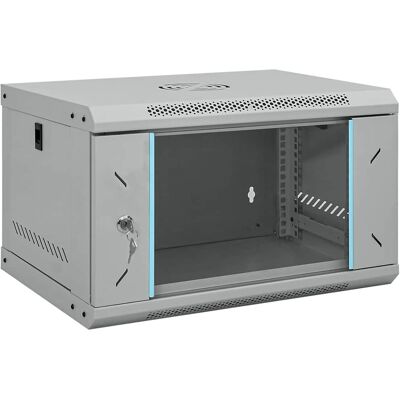 vidaXL Netzwerkschrank mit Speicher Grau 53 x 45 x 30 cm Stahl Grau vidaXL Netzwerkschrank mit Speicher Grau 53 x 45 x 30 cm Stahl Grau
