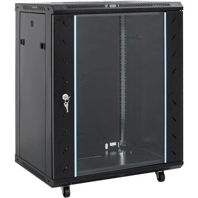vidaXL Netzwerkschrank mit Speicher Schwarz 60 x 60 x 80 cm Stahl Schwarz vidaXL Netzwerkschrank mit Speicher Schwarz 60 x 60 x 80 cm Stahl Schwarz