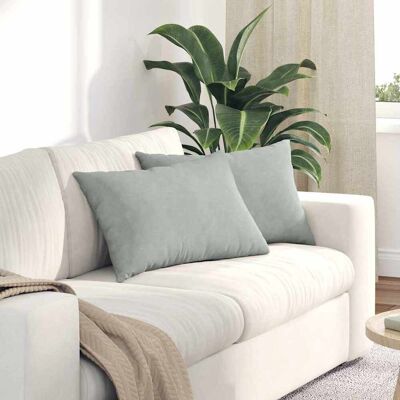 vidaXL Sofakissen 2 Stück Hellgrau 60 x 40 cm Cordstoff Hellgrau vidaXL Sofakissen 2 Stück Hellgrau 60 x 40 cm Cordstoff Hellgrau