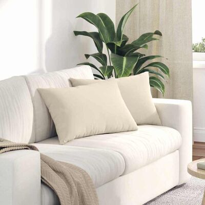 vidaXL Sofakissen 2 Stück Beige 60 x 40 cm Stoff Beige vidaXL Sofakissen 2 Stück Beige 60 x 40 cm Stoff Beige