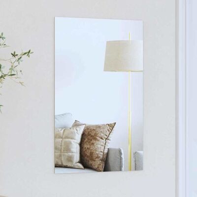 vidaXL Wandspiegel Rechtwinklig 60 x 40 cm Gehärtetes Glas Transparent vidaXL Wandspiegel Rechtwinklig 60 x 40 cm Gehärtetes Glas Transparent