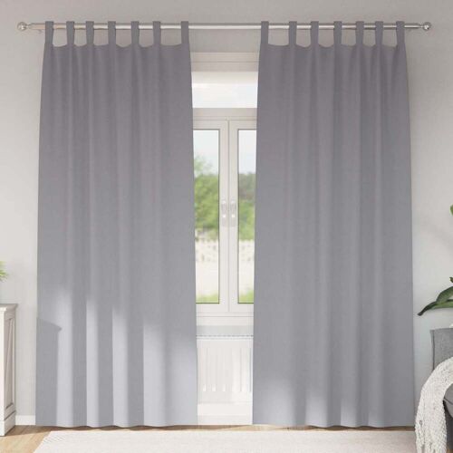 vidaXL Verdunkelungs-Vorhänge mit Ringen 2 pcs Hellgrau 245 x 140 cm Hellgrau