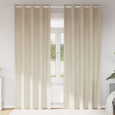 vidaXL Creme Polyester Vorhänge - Für Innenräume vidaXL Creme Polyester Vorhänge - Für Innenräume