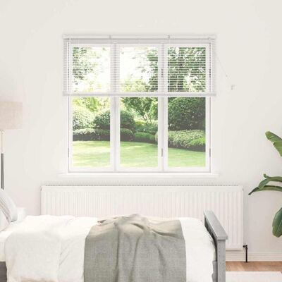 vidaXL Venezianische Jalousie Weiß 130 x 150 cm 25 mm Aluminium Weiß vidaXL Venezianische Jalousie Weiß 130 x 150 cm 25 mm Aluminium Weiß