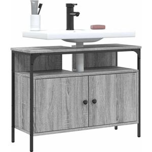 vidaXL Waschbeckenunterschrank Grau Sonoma 80x30x60 cm Holzwerkstoff Grau vidaXL Waschbeckenunterschrank Grau Sonoma 80x30x60 cm Holzwerkstoff Grau