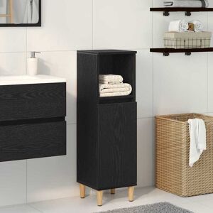 vidaXL Badezimmer Schrank Schwarz Eiche Faserholz 30x30x100 cm - Badezimmer Schrank vidaXL Badezimmer Schrank Schwarz Eiche Faserholz 30x30x100 cm - Badezimmer Schrank