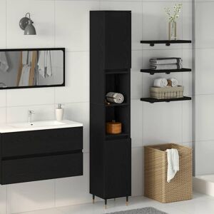 Vidaxl Schwarzer Eichen Badezimmer Schrank - Badschrank Vidaxl Schwarzer Eichen Badezimmer Schrank - Badschrank