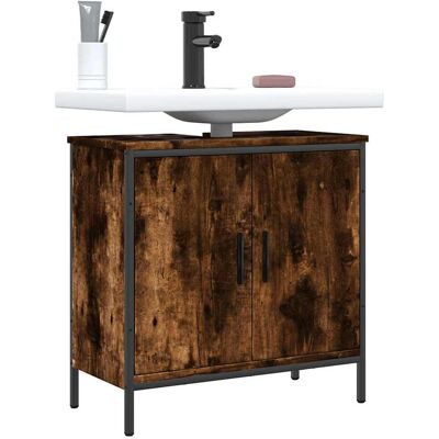 vidaXL Waschbeckenunterschrank Räuchereiche 60x30x60 cm Holzwerkstoff Braun vidaXL Waschbeckenunterschrank Räuchereiche 60x30x60 cm Holzwerkstoff Braun