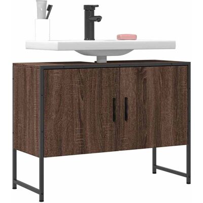 vidaXL Waschbeckenunterschrank Braun Eichen-Optik 80x33x60 cm Braun vidaXL Waschbeckenunterschrank Braun Eichen-Optik 80x33x60 cm Braun