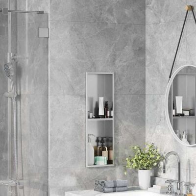 vidaXL Duschnische Silber 60 x 20 x 9,5 cm Edelstahl Silber vidaXL Duschnische Silber 60 x 20 x 9,5 cm Edelstahl Silber