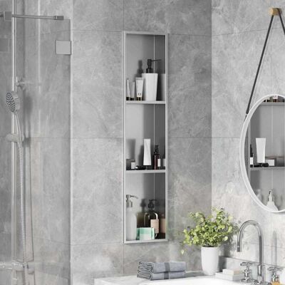 vidaXL Duschnische Silber 90 x 20 x 9,5 cm Edelstahl Silber vidaXL Duschnische Silber 90 x 20 x 9,5 cm Edelstahl Silber