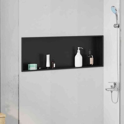 vidaXL Duschnische Schwarz 90 x 30 x 9,5 cm Edelstahl Schwarz vidaXL Duschnische Schwarz 90 x 30 x 9,5 cm Edelstahl Schwarz