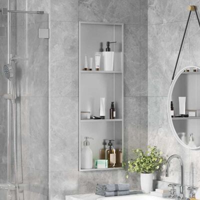 vidaXL Duschnische Silber 90 x 30 x 9,5 cm Edelstahl Silber vidaXL Duschnische Silber 90 x 30 x 9,5 cm Edelstahl Silber