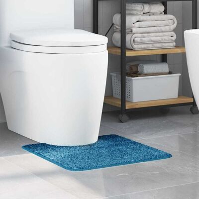 vidaXL Blaue Polyester Badmatte - Rechteckig Modern Badezimmerzubehör vidaXL Blaue Polyester Badmatte - Rechteckig Modern Badezimmerzubehör