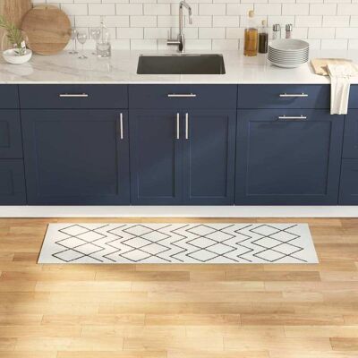 vidaXL Küchen Teppich Weiß 150 x 45 cm Samt Weiß vidaXL Küchen Teppich Weiß 150 x 45 cm Samt Weiß