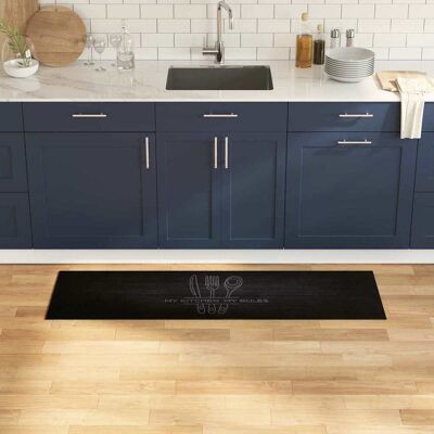vidaXL Küchen Teppich Besteck Schwarz 150 x 45 cm Samt Schwarz vidaXL Küchen Teppich Besteck Schwarz 150 x 45 cm Samt Schwarz