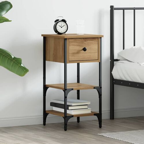 vidaXL Nachttisch mit Schubladen Eiche handwerklich Beige