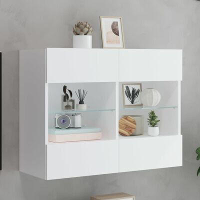 vidaXL TV-Wandschrank mit LED-Leuchten Weiß 78,5x30x60,5 cm Weiß vidaXL TV-Wandschrank mit LED-Leuchten Weiß 78,5x30x60,5 cm Weiß