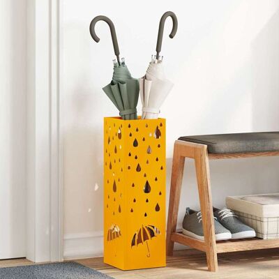 vidaXL Regenschirmständer mit Speicher Senf 15,5 x 15,5 x 49 cm Stahl Senfgelb vidaXL Regenschirmständer mit Speicher Senf 15,5 x 15,5 x 49 cm Stahl Senfgelb