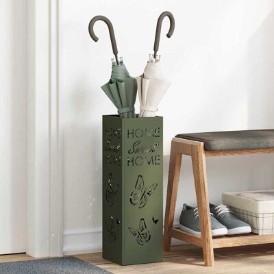 vidaXL Regenschirmständer mit Speicher Oliv 15,5 x 15,5 x 49 cm Stahl Olivgrün vidaXL Regenschirmständer mit Speicher Oliv 15,5 x 15,5 x 49 cm Stahl Olivgrün