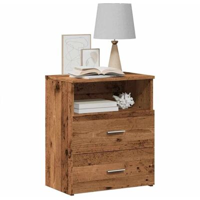 vidaXL Nachttisch Altholz-Optik 50x32x60 cm Holzwerkstoff Braun vidaXL Nachttisch Altholz-Optik 50x32x60 cm Holzwerkstoff Braun