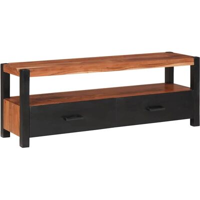 vidaXL Medienmöbel mit Regal Braun 110 x 30 x 40 cm Massivholz Akazie Braun vidaXL Medienmöbel mit Regal Braun 110 x 30 x 40 cm Massivholz Akazie Braun