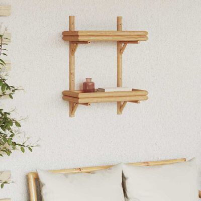 VidaXL Wandregal Bambus 2-stöckig 45x26x60 cm VidaXL Wandregal Bambus 2-stöckig 45x26x60 cm
