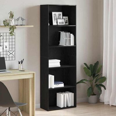 vidaXL Bücherregal Schwarz Eichen-Optik 60x30x189 cm Holzwerkstoff Schwarz vidaXL Bücherregal Schwarz Eichen-Optik 60x30x189 cm Holzwerkstoff Schwarz