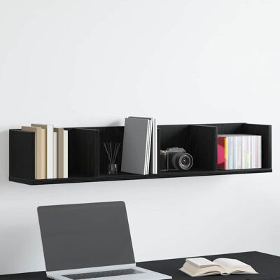 Vidaxl Wandregal Schwarz Eiche 100x18x18 cm Holz Vidaxl Wandregal Schwarz Eiche 100x18x18 cm Holz
