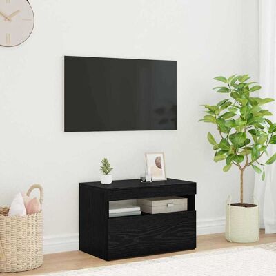 vidaXL Schwarzer Eichen TV-Schrank - TV-Schrank mit 60cm Oberfläche & 2 Fächer vidaXL Schwarzer Eichen TV-Schrank - TV-Schrank mit 60cm Oberfläche & 2 Fächer