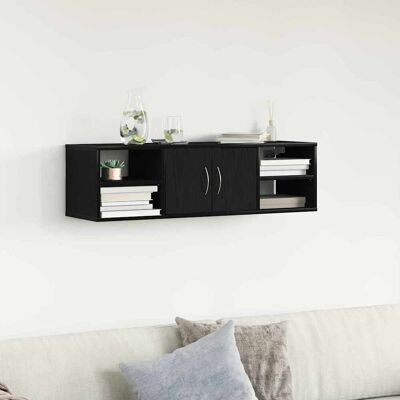 Vidaxl Schwarzer Eichen-Wandregal 140x41x75 cm - Wandregal Vidaxl Schwarzer Eichen-Wandregal 140x41x75 cm - Wandregal