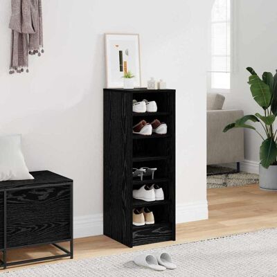 vidaXL Schwarzer Schuhschrank - Modern, Platzsparend, 6 Regale vidaXL Schwarzer Schuhschrank - Modern, Platzsparend, 6 Regale