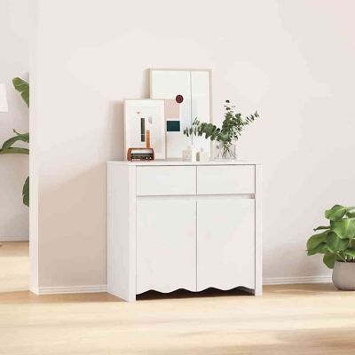 vidaXL Weiß Holz Mittel Stauraum Sideboard Rechteckig Modern White - Sideboard vidaXL Weiß Holz Mittel Stauraum Sideboard Rechteckig Modern White - Sideboard